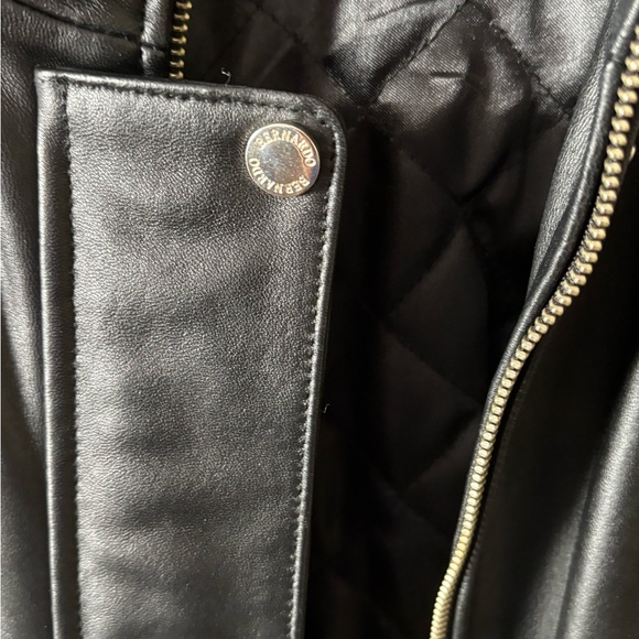 Black Women's Hooded Jacket Leather L - Picture 5 of 8